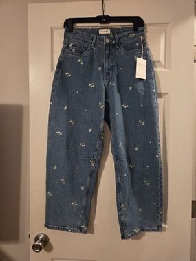 Blue Floral Embroidered Women’s Jeans